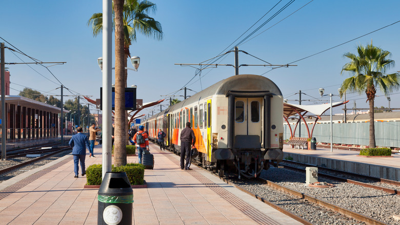 Train at station in Morocco