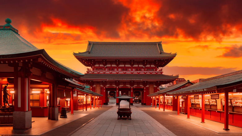 Sensoji Temple in Asakusa at sunset