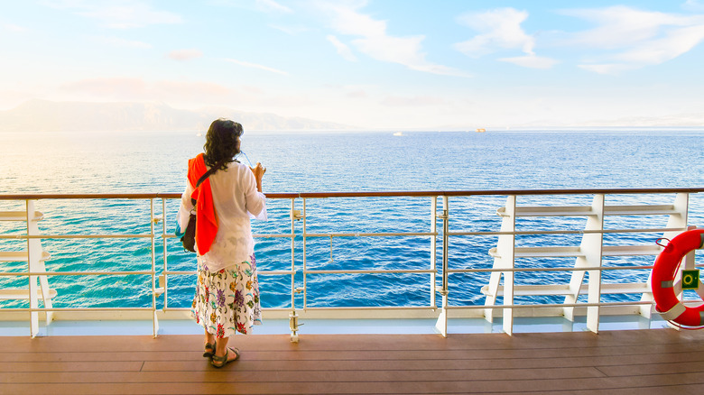 woman enjoying her cruise view