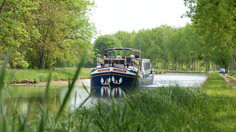 European Waterways canal barge on the water
